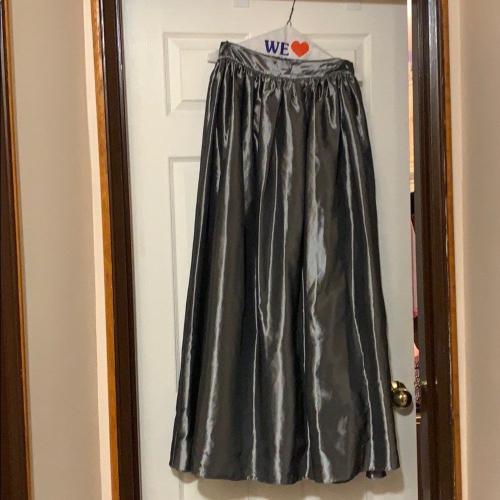 Grey metallic long skirt